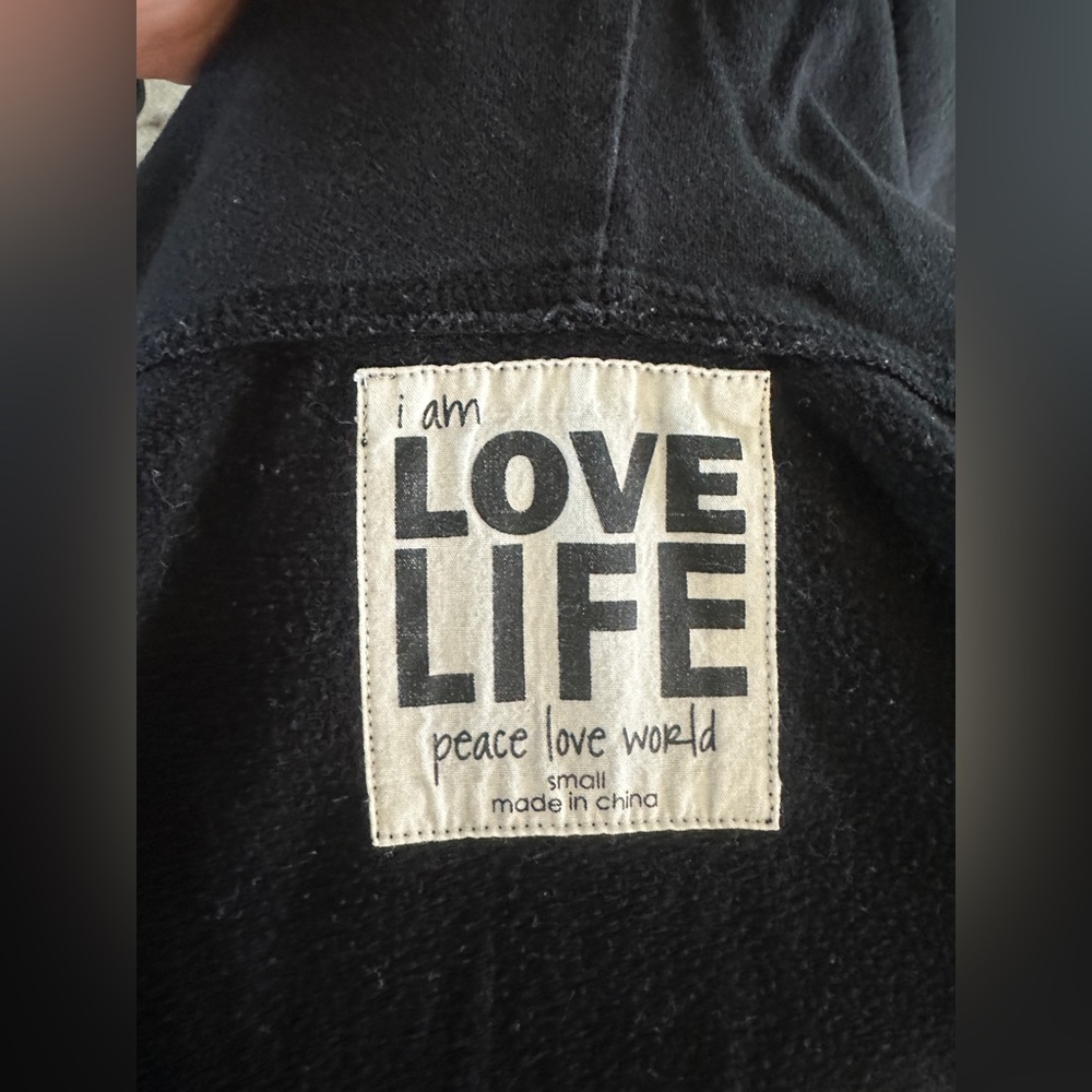 Peace Love World Long Sleeve Hoody Size:Small - Picture 6 of 6
